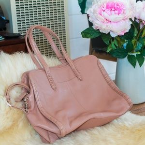 Brighton Pink Nude Leather Handbag